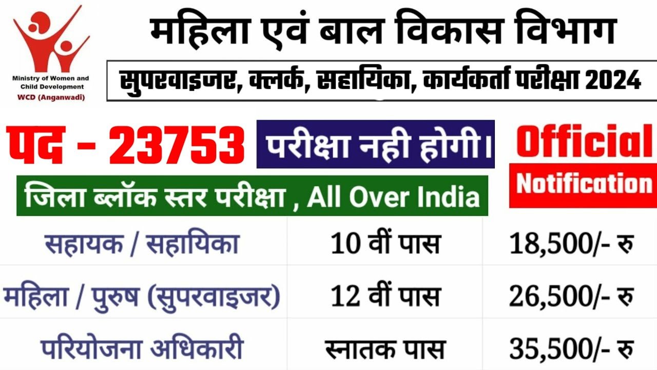 Anganwadi Vacancy 2024