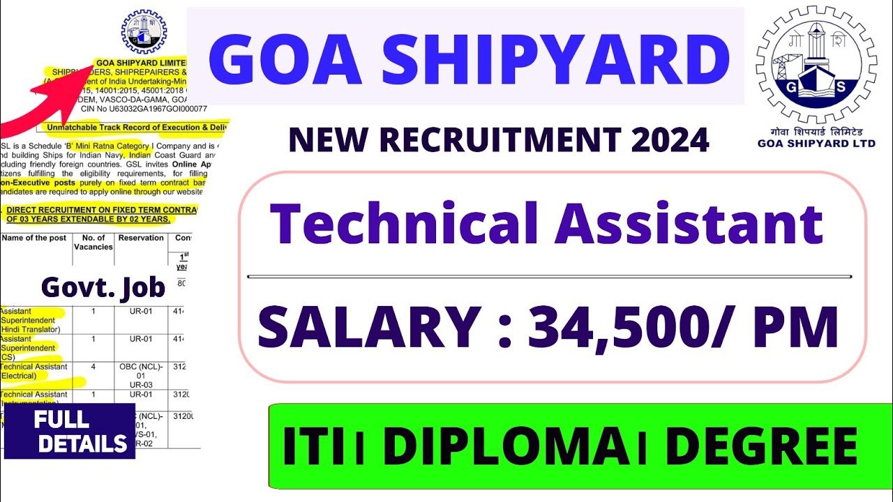 GSL Recruitment 2024: गोवा शिपयार्ड के पदों पर निकली भर्ती, जानिए कब से होंगे आवेदन